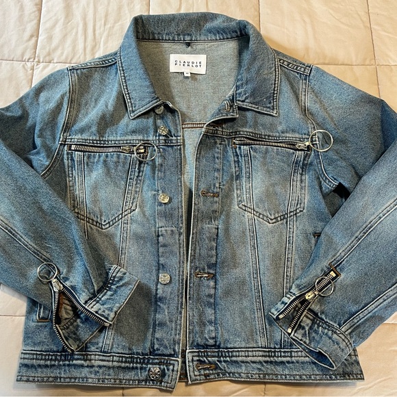 Claudie Pierlot denin jacket size 40 US12 preowned EUC - Picture 2 of 8